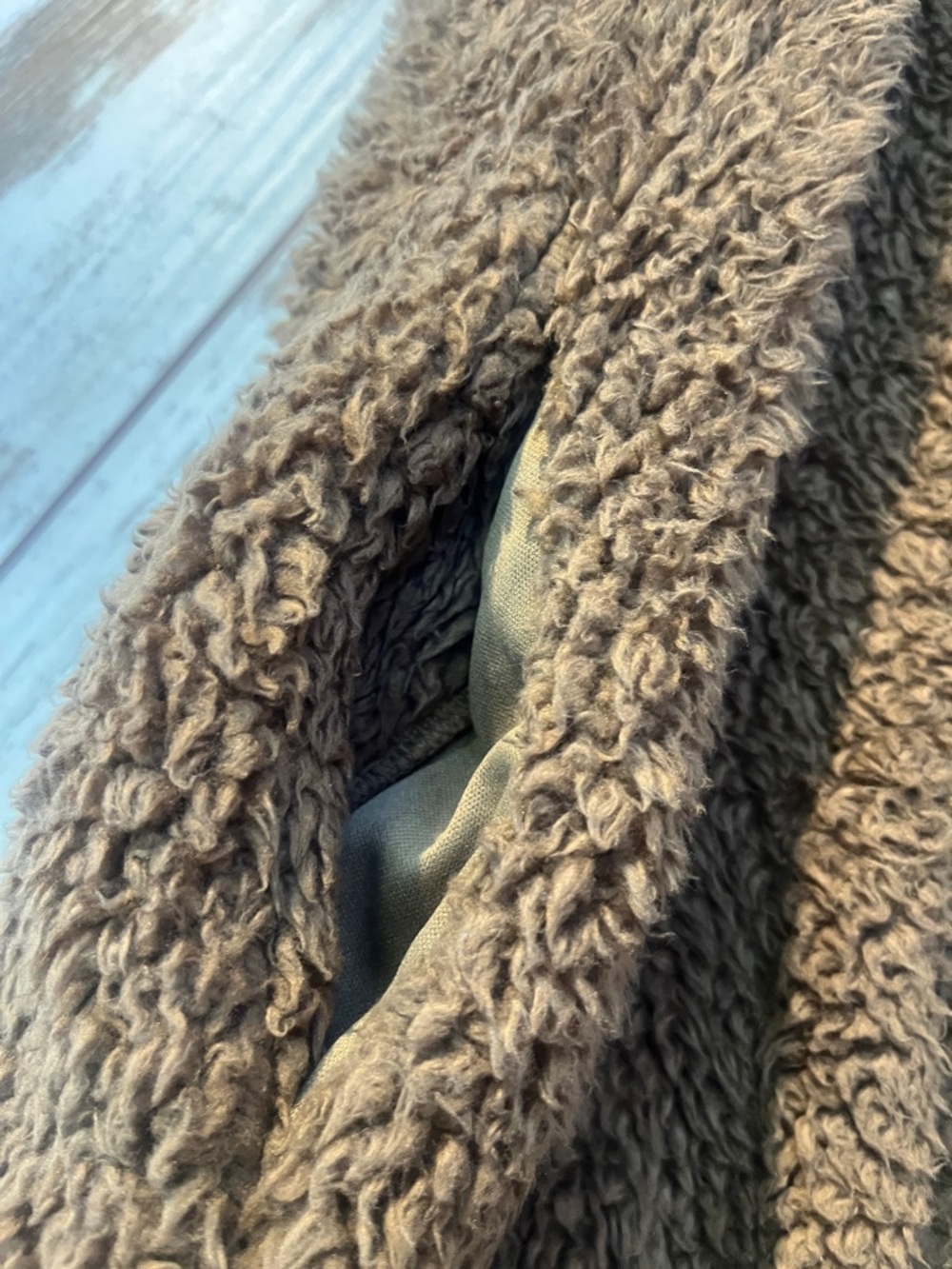 Shein Brown Faux Shearling Teddy Vest Hooded Open Front Small / Size 2 - Picture 6 of 9